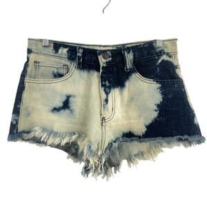 02 Denim USA Blue Acid Wash Denim Cut-Off Shorts Women's Cotton Medium Preowned